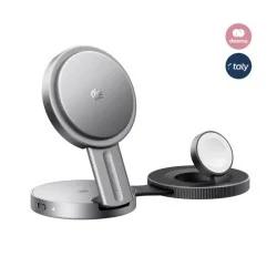 EcoFlow RAPID Mag Qi2.2 Wireless Charging Station 3-in-1 Foldable - silver